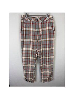 Melody Ehsani Plaid Pants Multicolor High Waisted Trousers M123WP1 L NEW